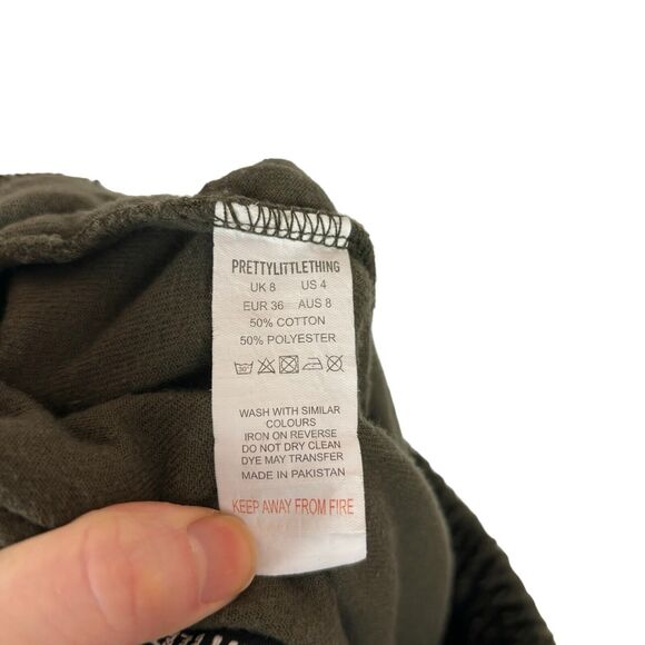 Pretty Little Thing Green Micro Corduroy Jogger Pants Women's 4 - Picture 4 of 7